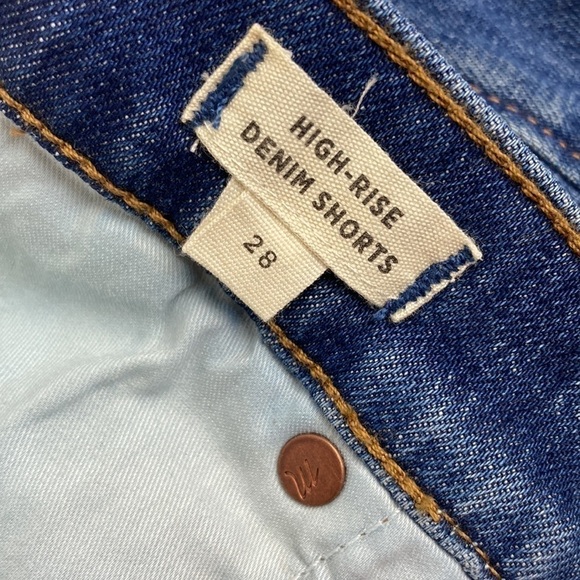 Madewell NWT High Rise Cuffed Denim Shorts 28 Glenoaks Raw Hem Coastal Cowgirl - Picture 9 of 16